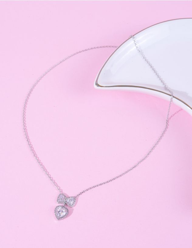 Підвіска на шию з кулоном у вигляді серця з бантом | 263342-05-XX - A-SHOP