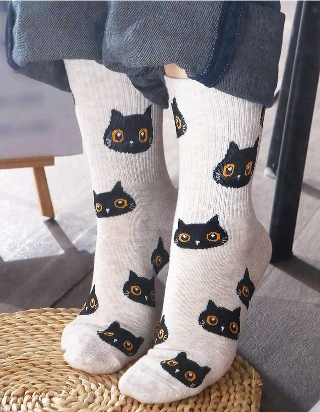 Шкарпетки з принтом котика | 264772-40-XX - A-SHOP
